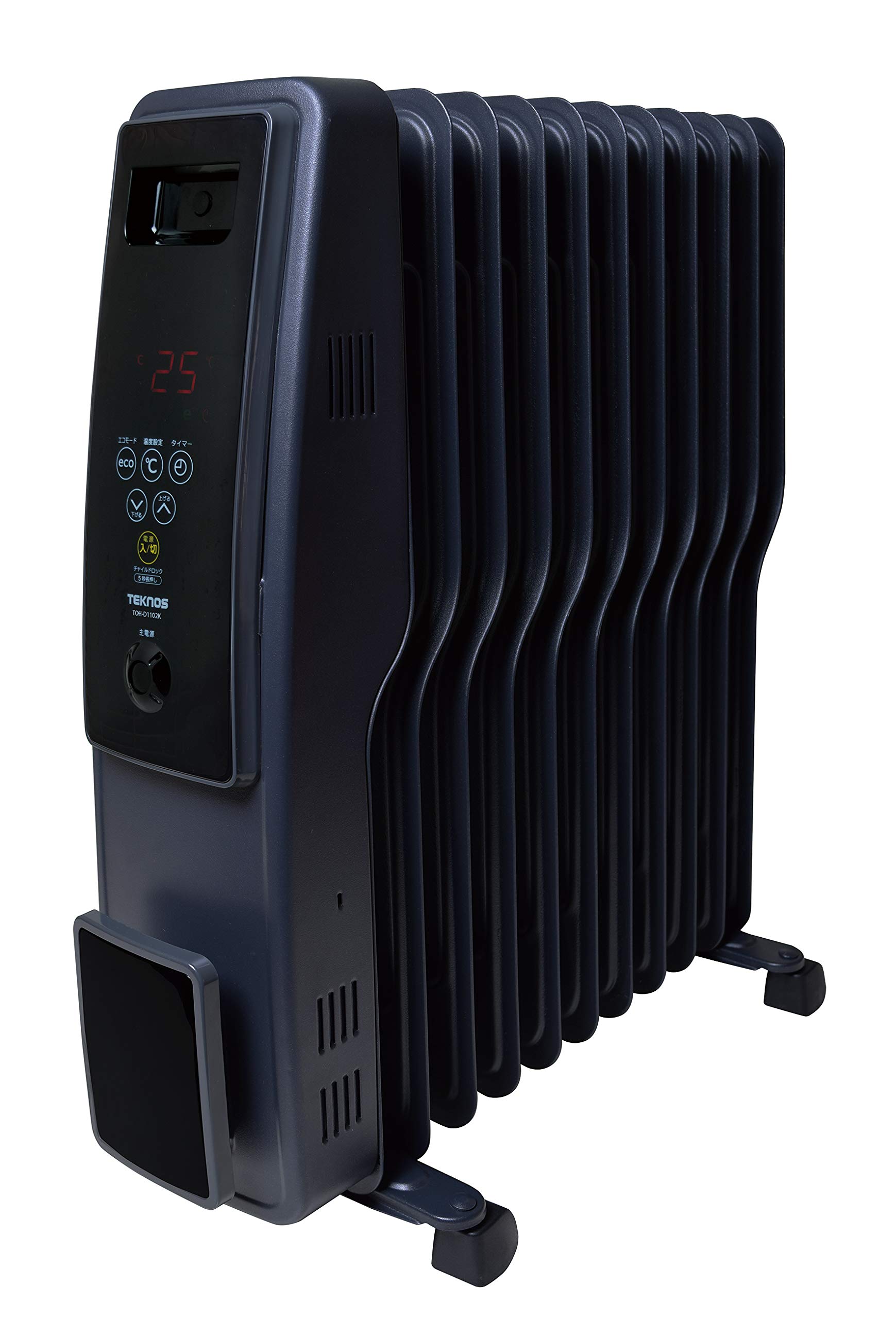 Amazon | テクノス オイルヒーター11枚フィン デジタル表示 黒艶消し